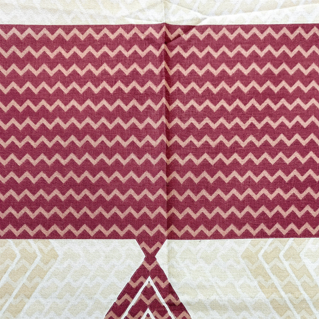 RED & BEIGE KING COTTON BEDSHEET SET