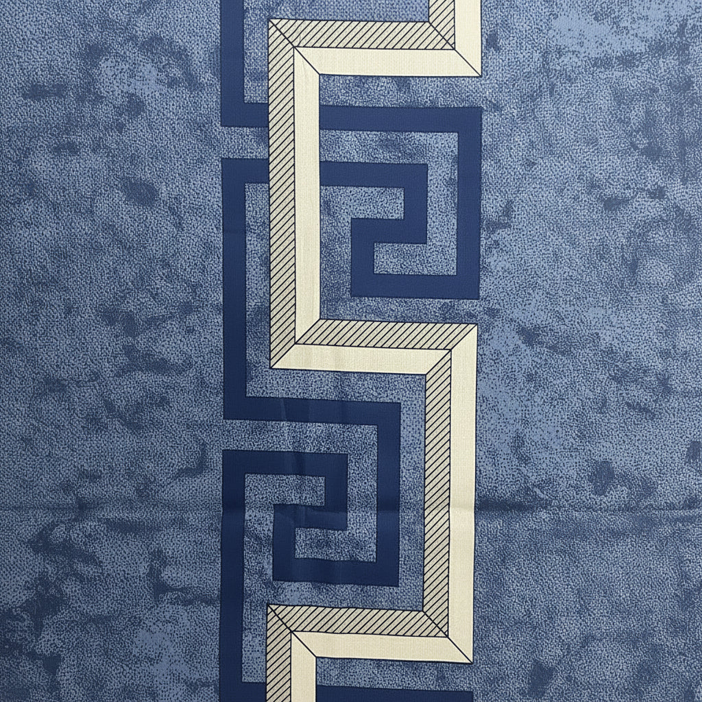 BLUE GEOMETRICAL KING COTTON BEDSHEET SET