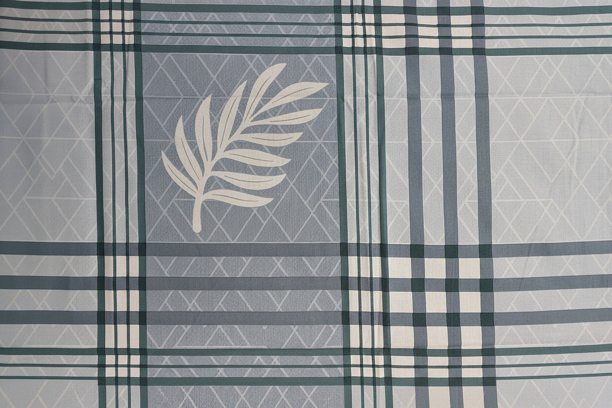 GREY & WHITE STRIPED QUEEN COTTON BEDSHEET SET
