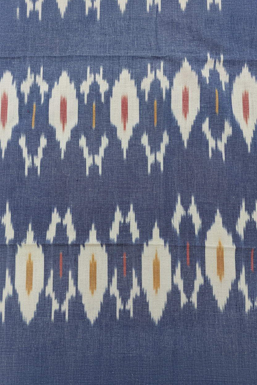 SKY BLUE POCHAMPALLY IKAT KING COTTON BEDSHEET SET