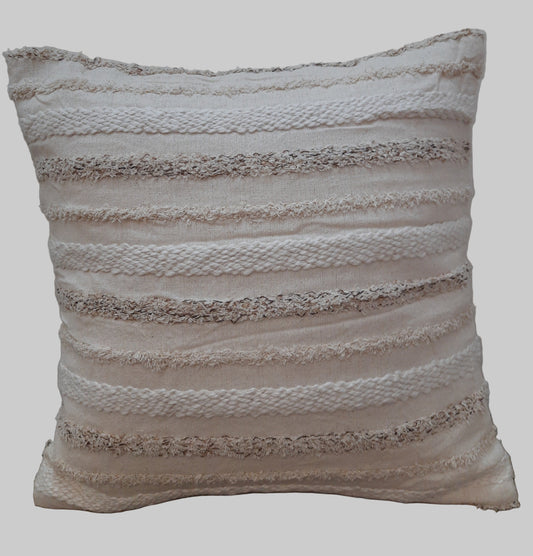 IVORY GREY STRIPED CUSHION COVERS ( SET OF 2 )