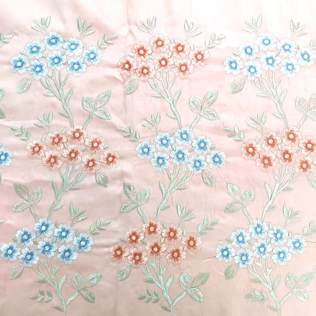 APRICOT GLACE COTTON EMBROIDERY KING BEDSHEET