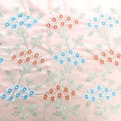 APRICOT GLACE COTTON EMBROIDERY KING BEDSHEET