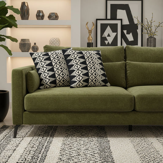 BLACK & WHITE GEOMETRICAL CUSHION COVERS ( SET OF 2 )