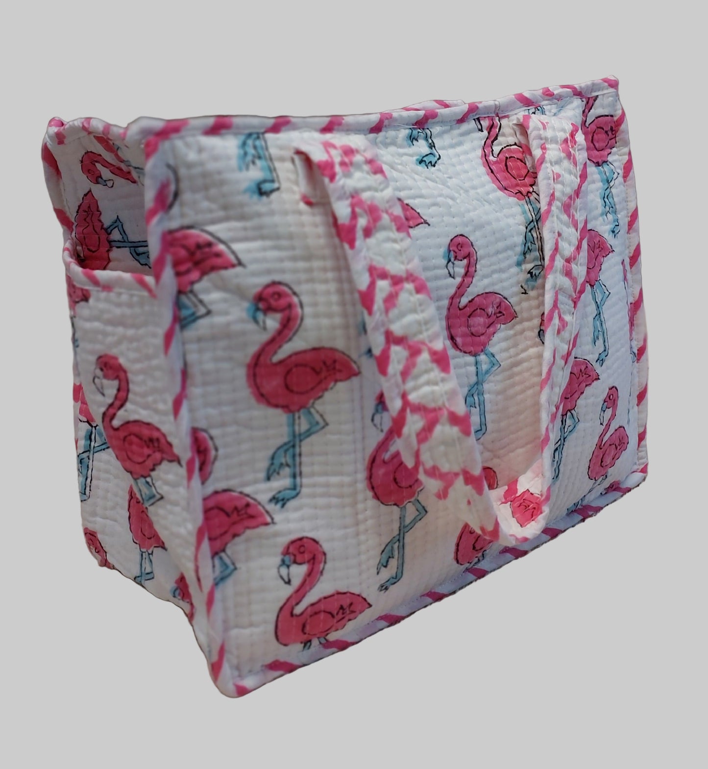 WHITE & PINK SMALL HAND BAG
