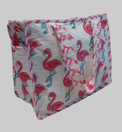 WHITE & PINK SMALL HAND BAG