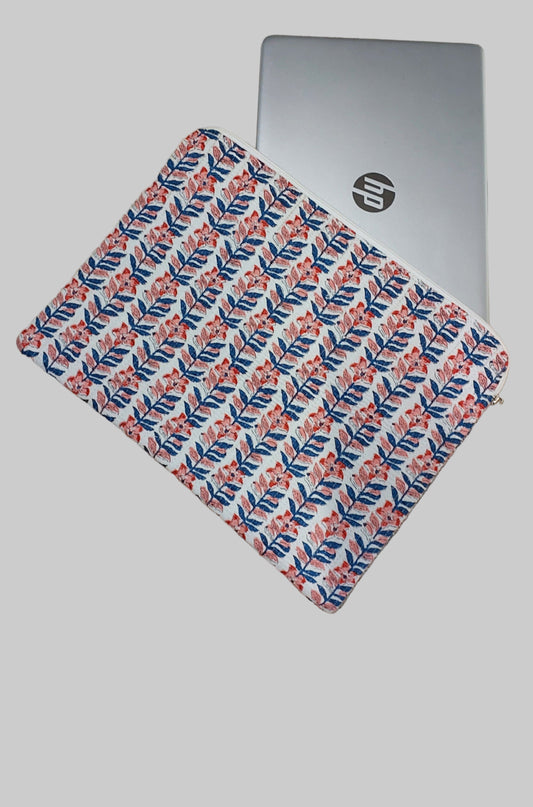 RED & BLUE FLORAL LAPTOP SLEEVE