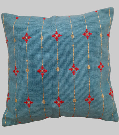 BLUE GOLD STRIPED CUSHION COVERS ( SET OF 2 )