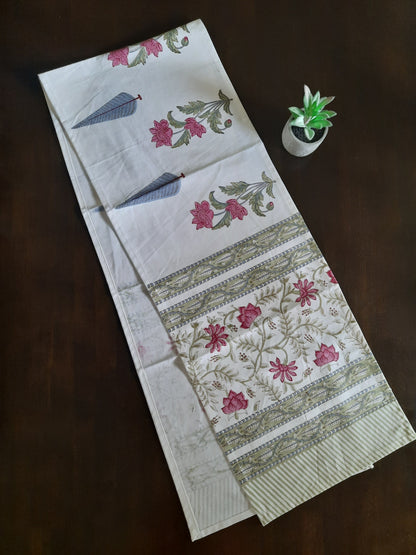 WHITE & PINK BLOCK PRINTED TABLE PLACEMATS