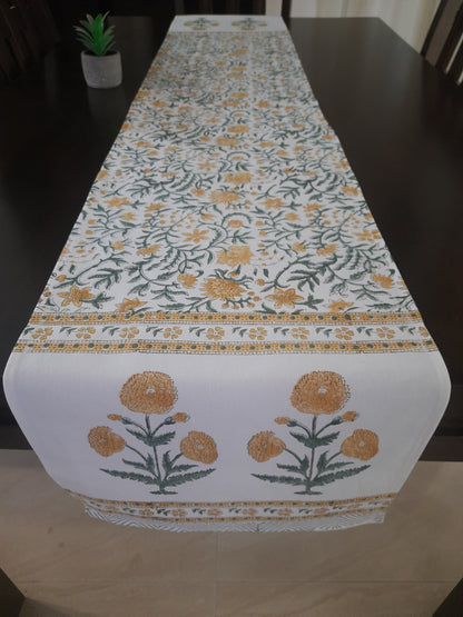 WHITE & YELLOW BLOCK PRINTED TABLE PLACEMATS