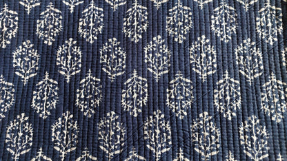 NAVY BLUE & WHITE FLORAL LAPTOP SLEEVE