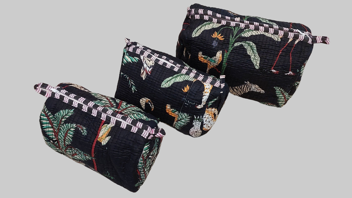 BLACK POUCHES ( SET OF 3 )