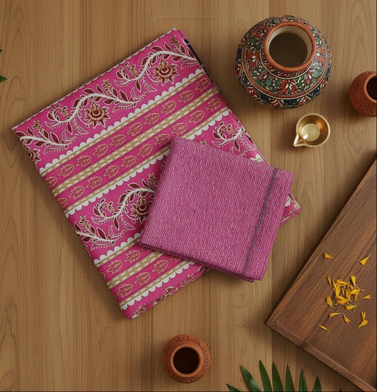 PINK & BLACK ARTISTIC KING COTTON BEDSHEET SET