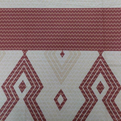 RED & BEIGE COTTON KING BEDSHEET