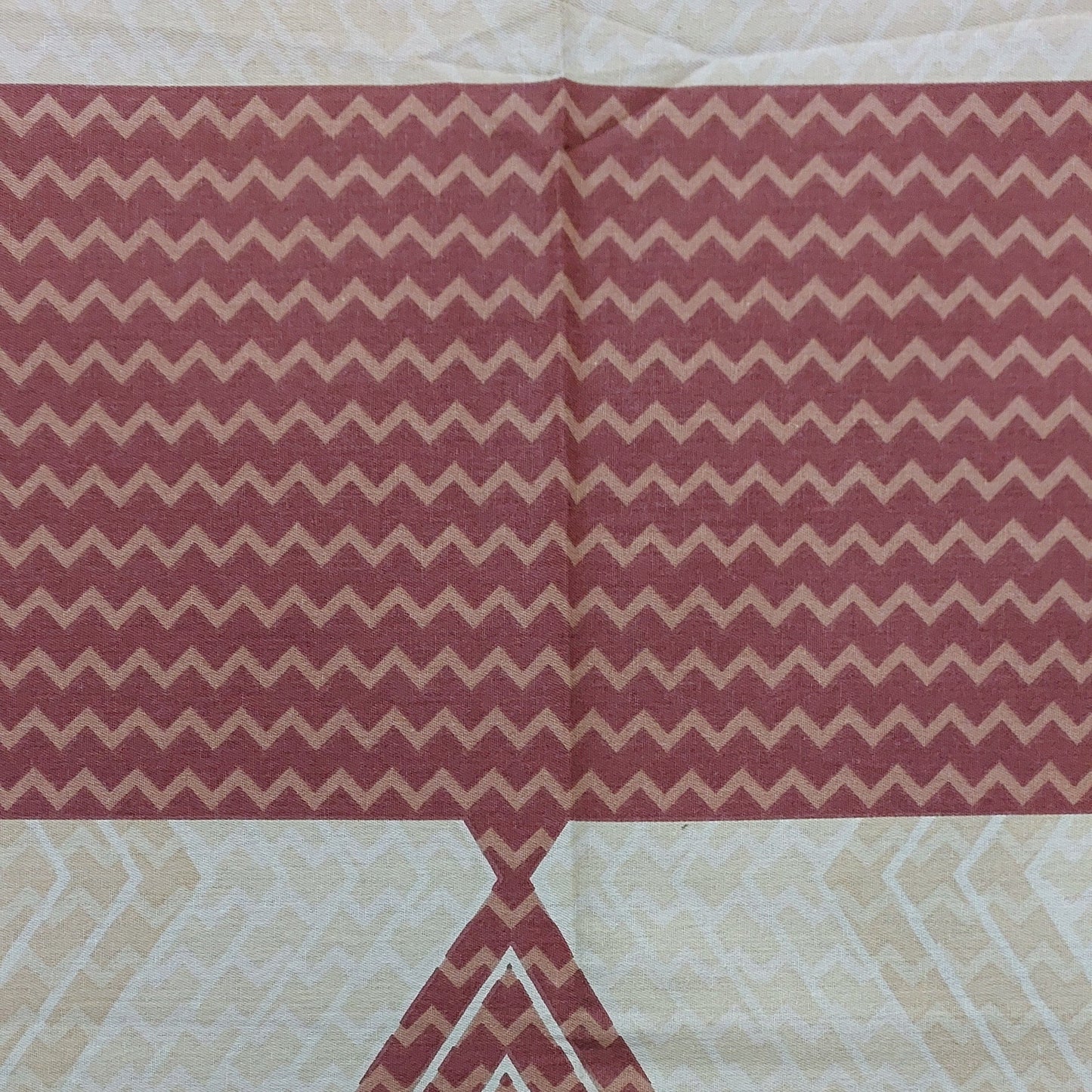RED & BEIGE COTTON KING BEDSHEET