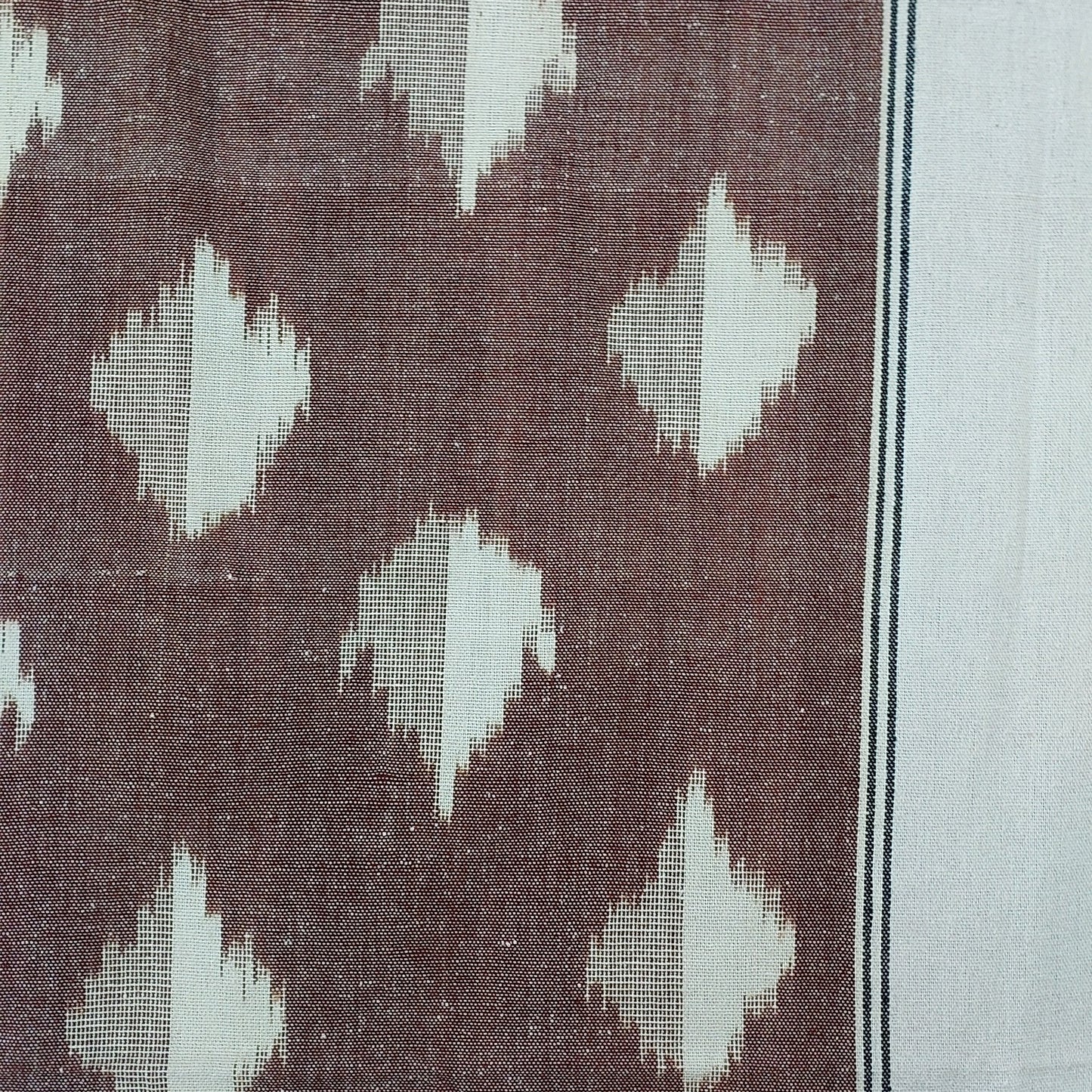 DARK BROWN POCHAMPALLY IKAT COTTON KING BEDSHEET