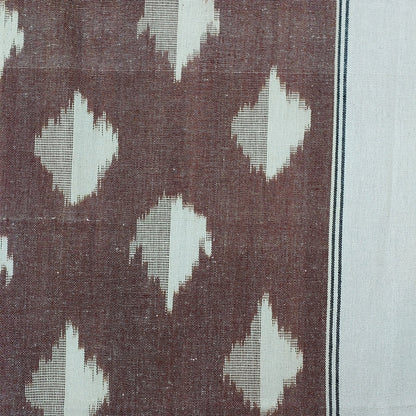 DARK BROWN POCHAMPALLY IKAT COTTON KING BEDSHEET