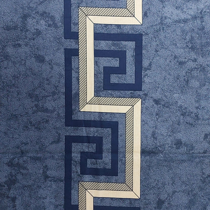 BLUE GEOMETRICAL COTTON KING BEDSHEET