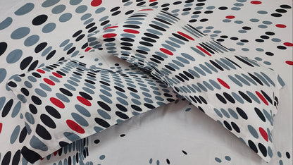 WHITE DOTS COTTON KING BEDSHEET