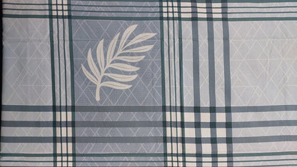 GREY & WHITE STRIPED COTTON QUEEN BEDSHEET
