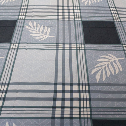 GREY & WHITE STRIPED COTTON QUEEN BEDSHEET