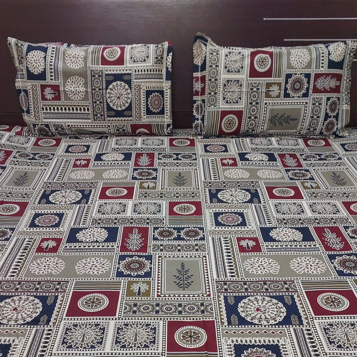 MULTI COLOURED COTTON KING BEDSHEET