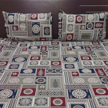 MULTI COLOURED COTTON KING BEDSHEET
