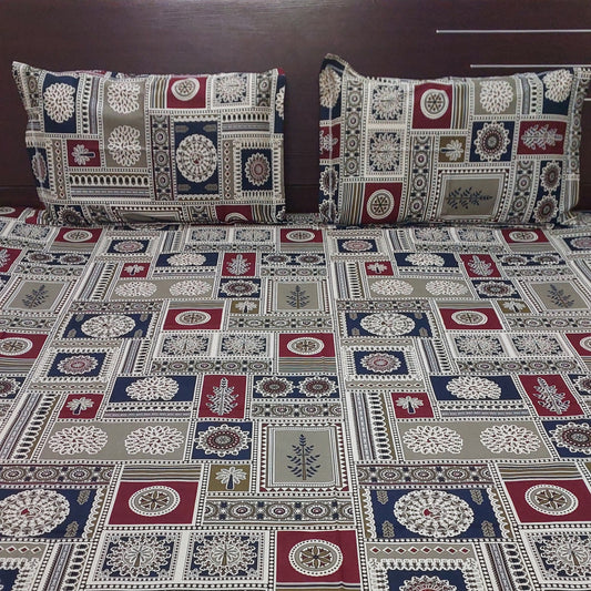 MULTI COLOURED COTTON KING BEDSHEET