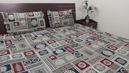 MULTI COLOURED COTTON KING BEDSHEET