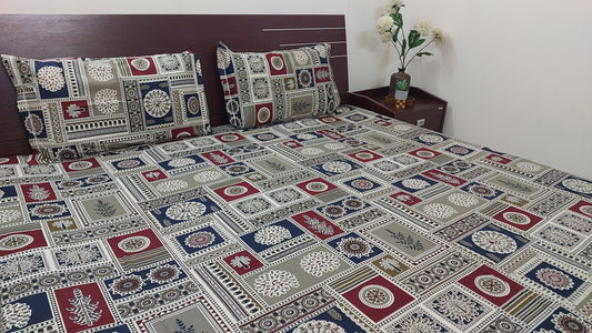 MULTI COLOURED COTTON KING BEDSHEET