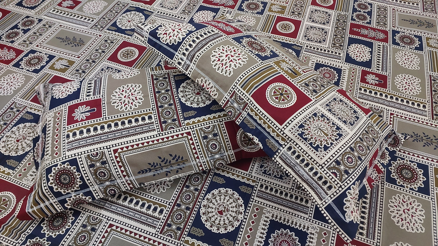MULTI COLOURED COTTON KING BEDSHEET