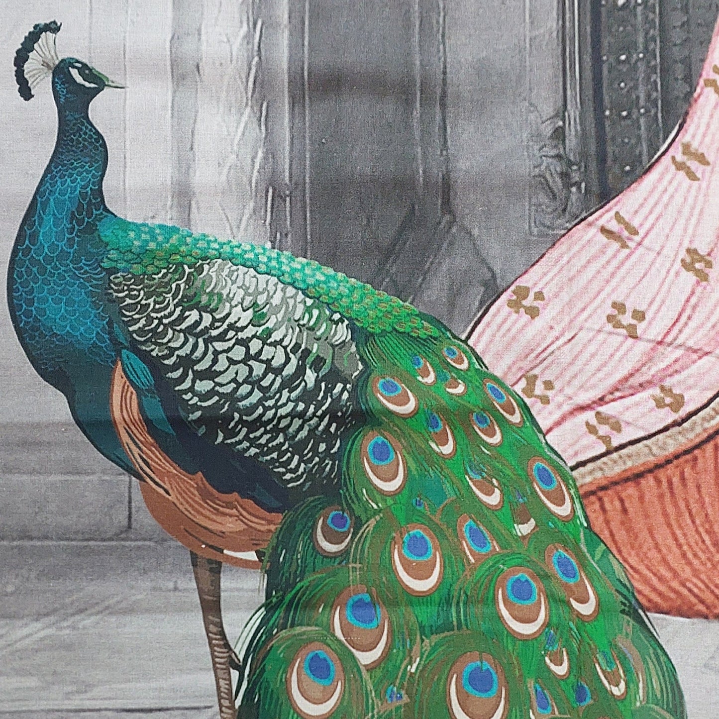 PEACOCK DIGITAL PRINTED COTTON KING BEDSHEET