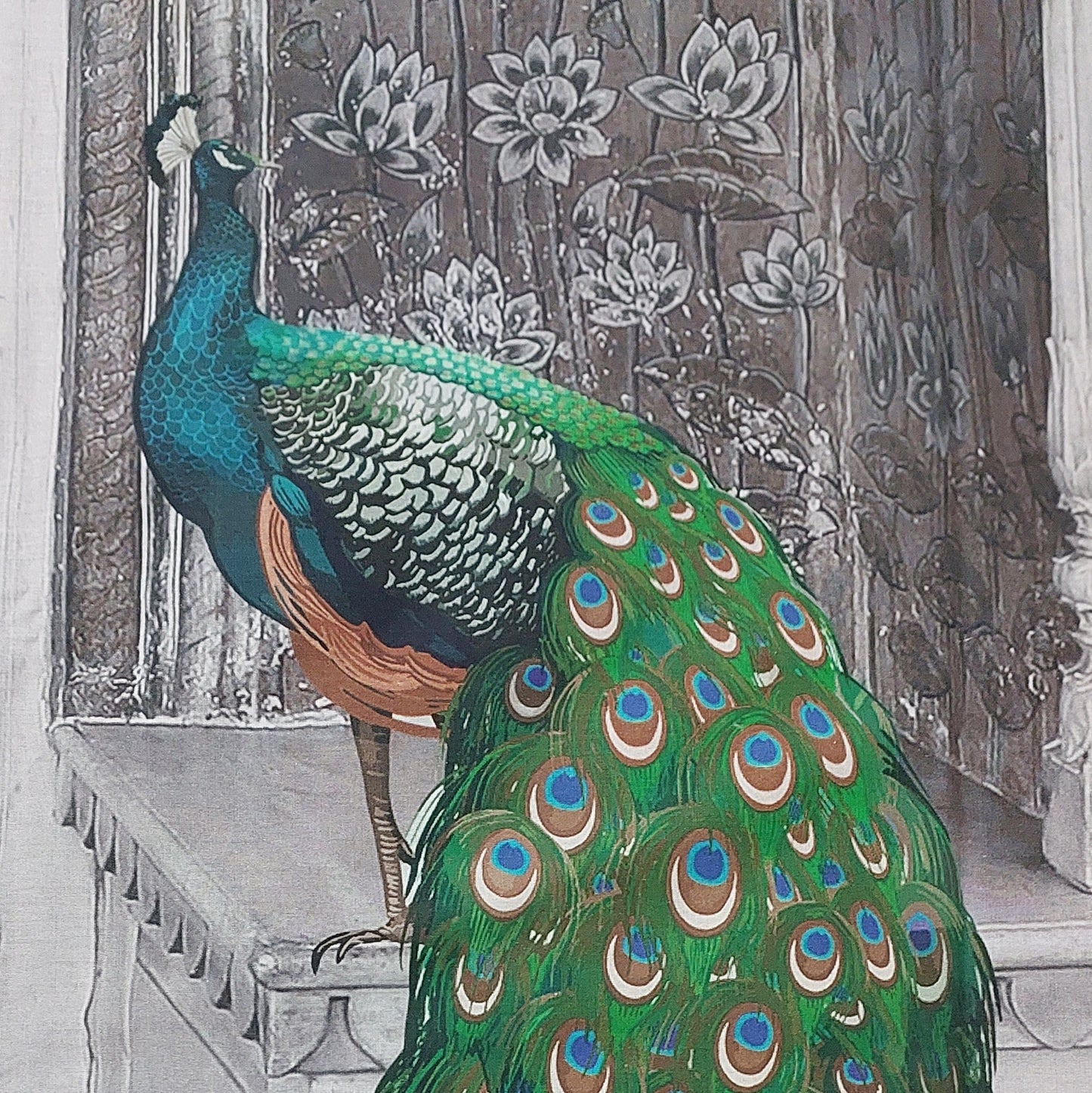 PEACOCK DIGITAL PRINTED COTTON KING BEDSHEET