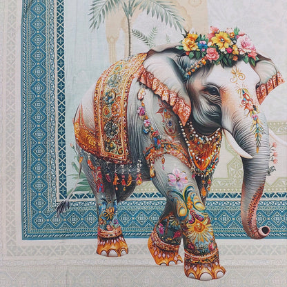 PEACOCK & ELEPHANT DIGITAL PRINTED COTTON KING BEDSHEET