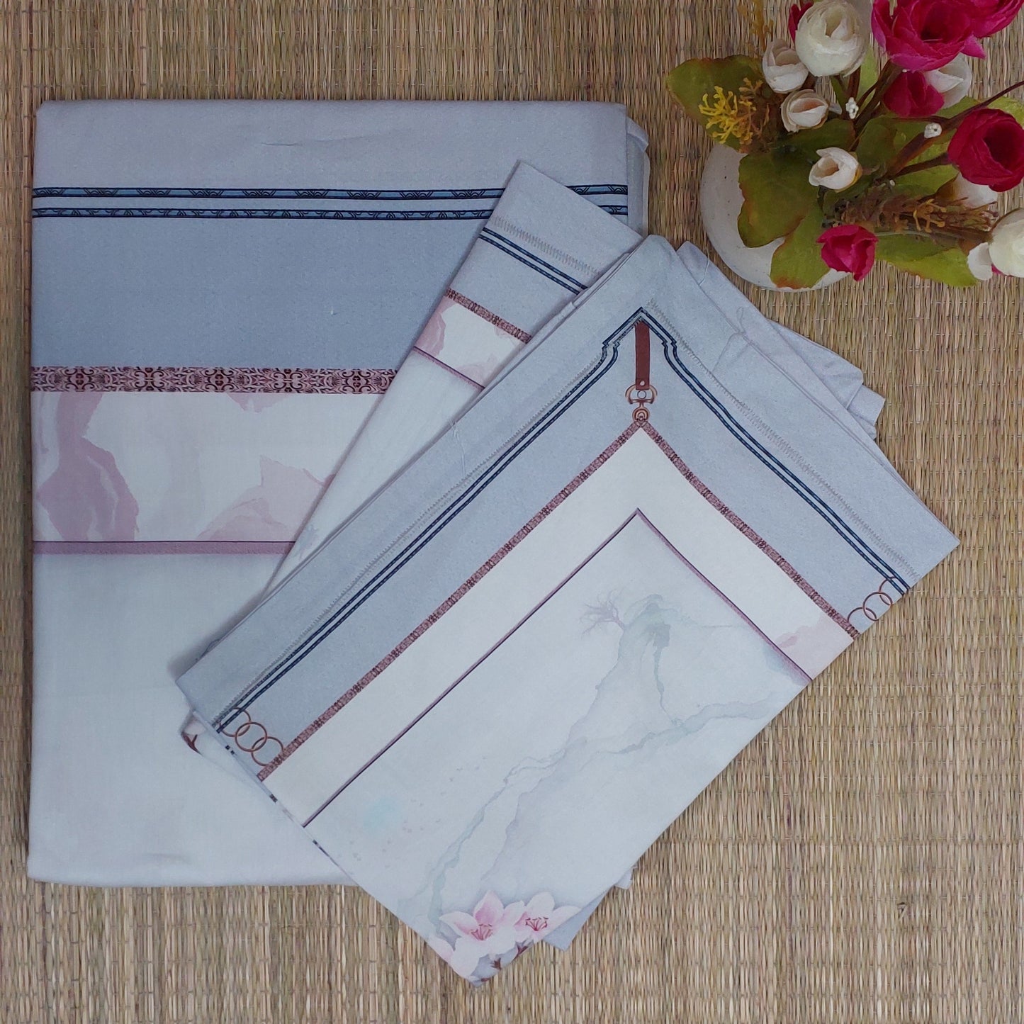 FLORAL DIGITAL PRINTED COTTON KING BEDSHEET