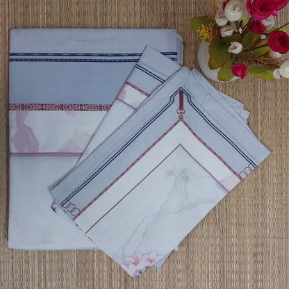 FLORAL DIGITAL PRINTED COTTON KING BEDSHEET