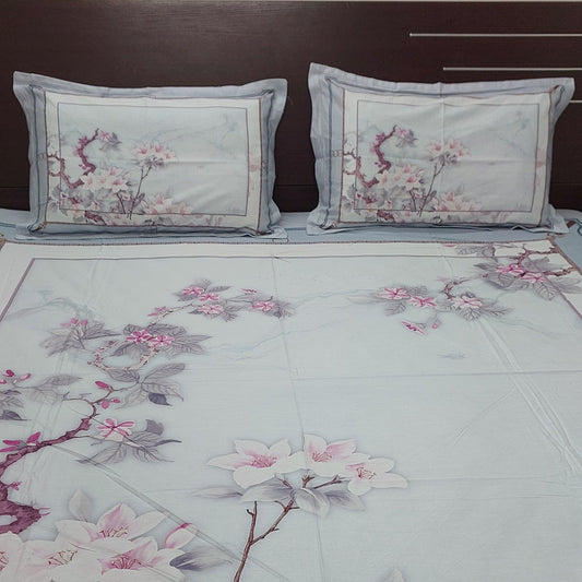 FLORAL DIGITAL PRINTED COTTON KING BEDSHEET