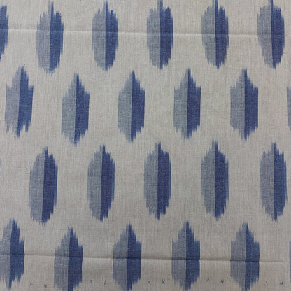 WHITE & BLUE POCHAMPALLY IKAT COTTON QUEEN BEDSHEET