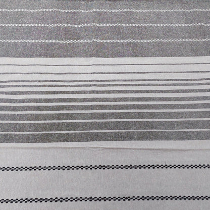 BLACK & WHITE HANDLOOM COTTON STRIPED QUEEN BEDSHEET