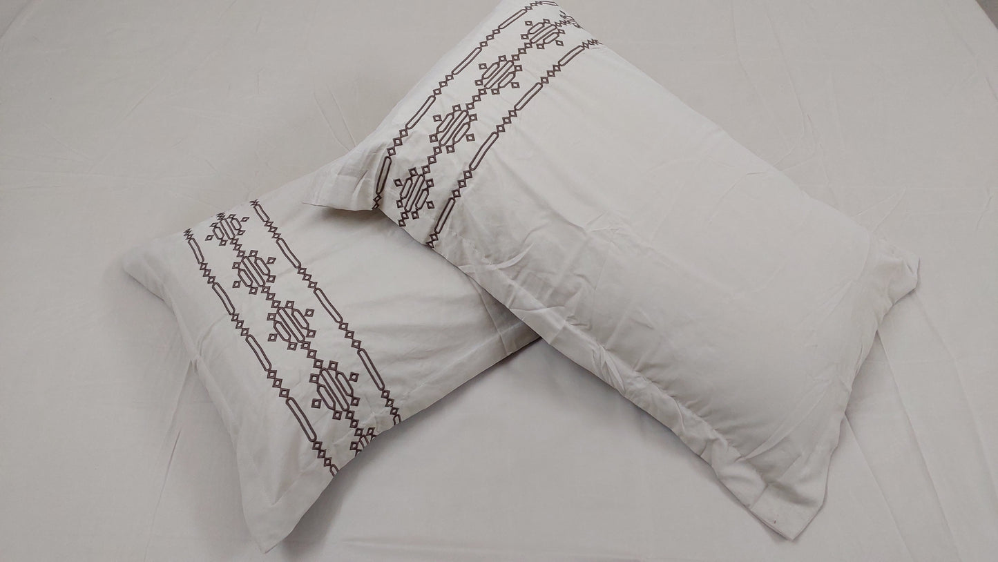 CREAM DAC SOUL COTTON EMBROIDERED KING BEDSHEET