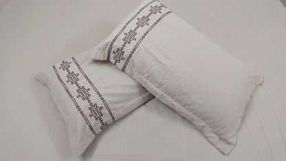 CREAM DAC SOUL COTTON EMBROIDERED KING BEDSHEET