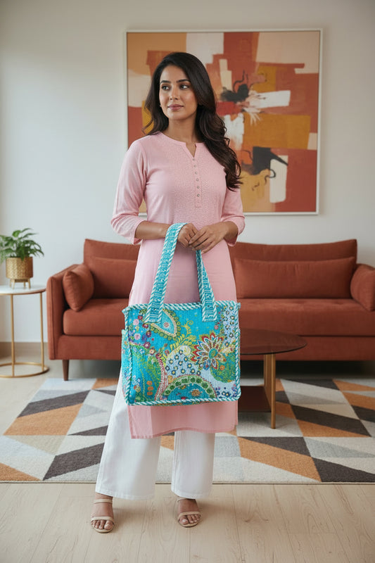 BLUE SMALL HAND BAG
