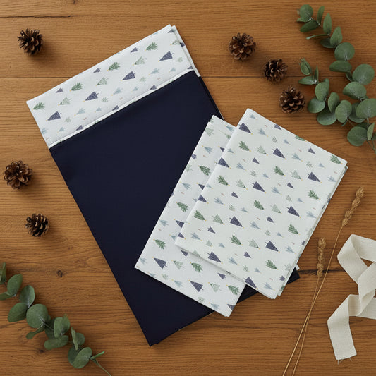 LIGHT SKY BLUE WITH NAVY BLUE BORDER KING COTTON BEDSHEET SET
