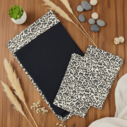 BLACK BORDER KING COTTON BEDSHEET SET