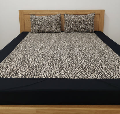 BLACK BORDER KING COTTON BEDSHEET SET