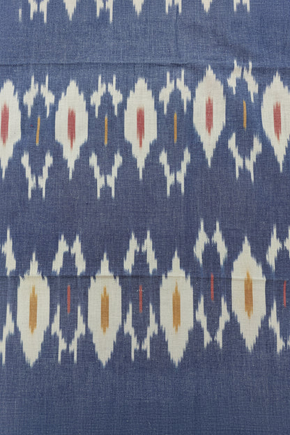 SKY BLUE POCHAMPALLY IKAT KING COTTON BEDSHEET SET
