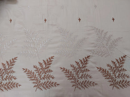 SOFT BEIGE EMBROIDERED KING COTTON BEDSHEET SET