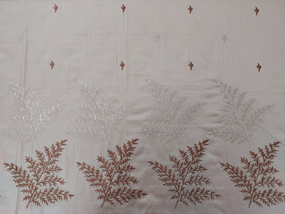 SOFT BEIGE EMBROIDERED KING COTTON BEDSHEET SET