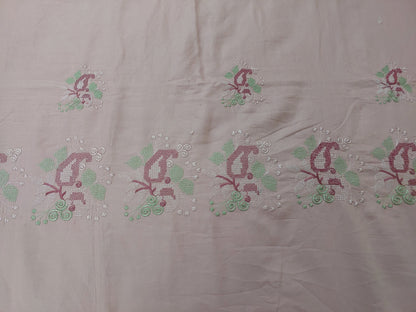 DUSTY PINK EMBROIDERED KING COTTON BEDSHEET SET