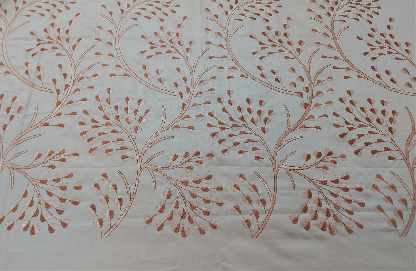 PEACH EMBROIDERED KING COTTON BEDSHEET SET